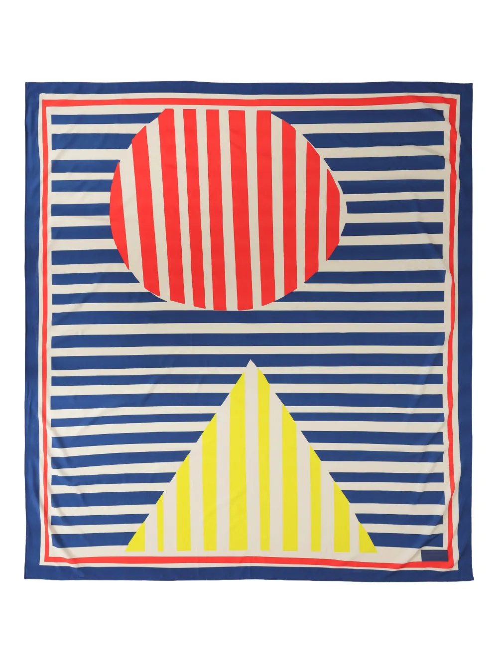 Amapô striped geometric scarf - Blauw