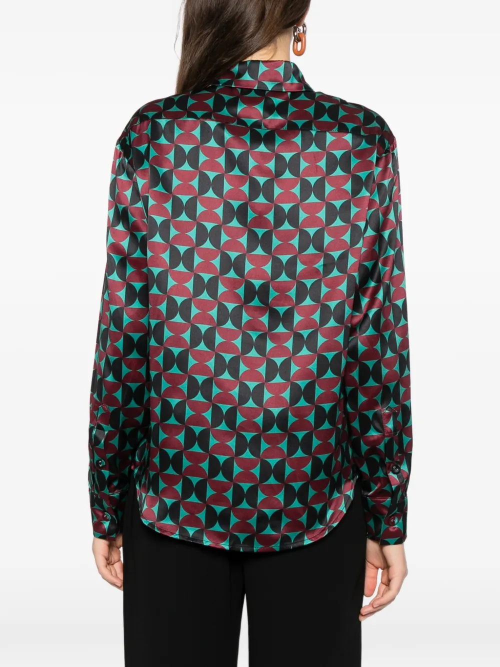 Cynthia Rowley Blouse met geometrisch patroon Zwart