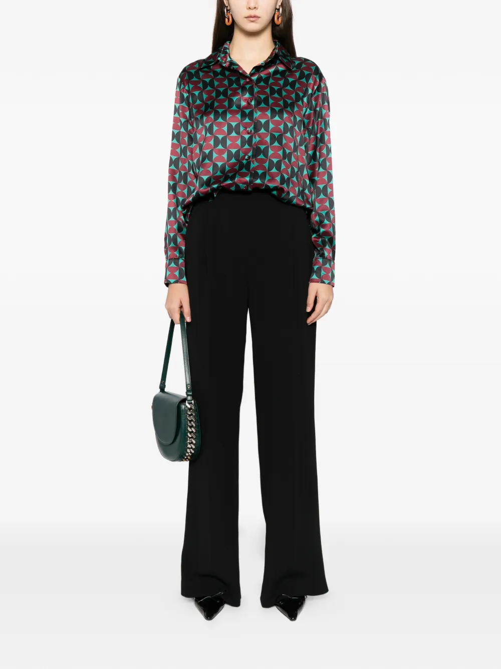  Cynthia Rowley Geometric Pattern Shirt - Black 