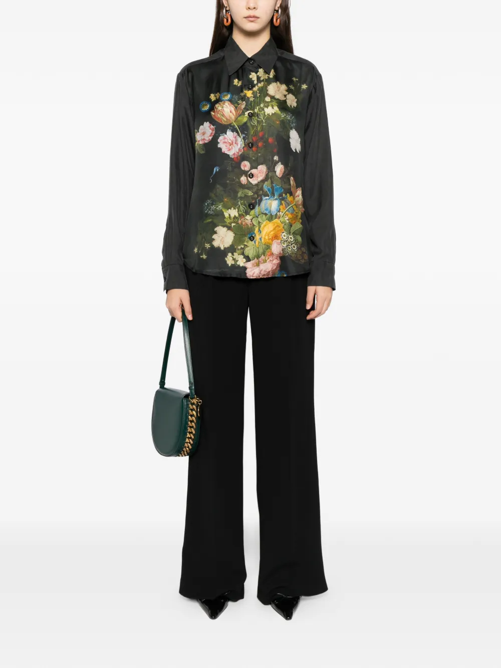 Cynthia Rowley Zijden blouse met bloemenprint Grijs