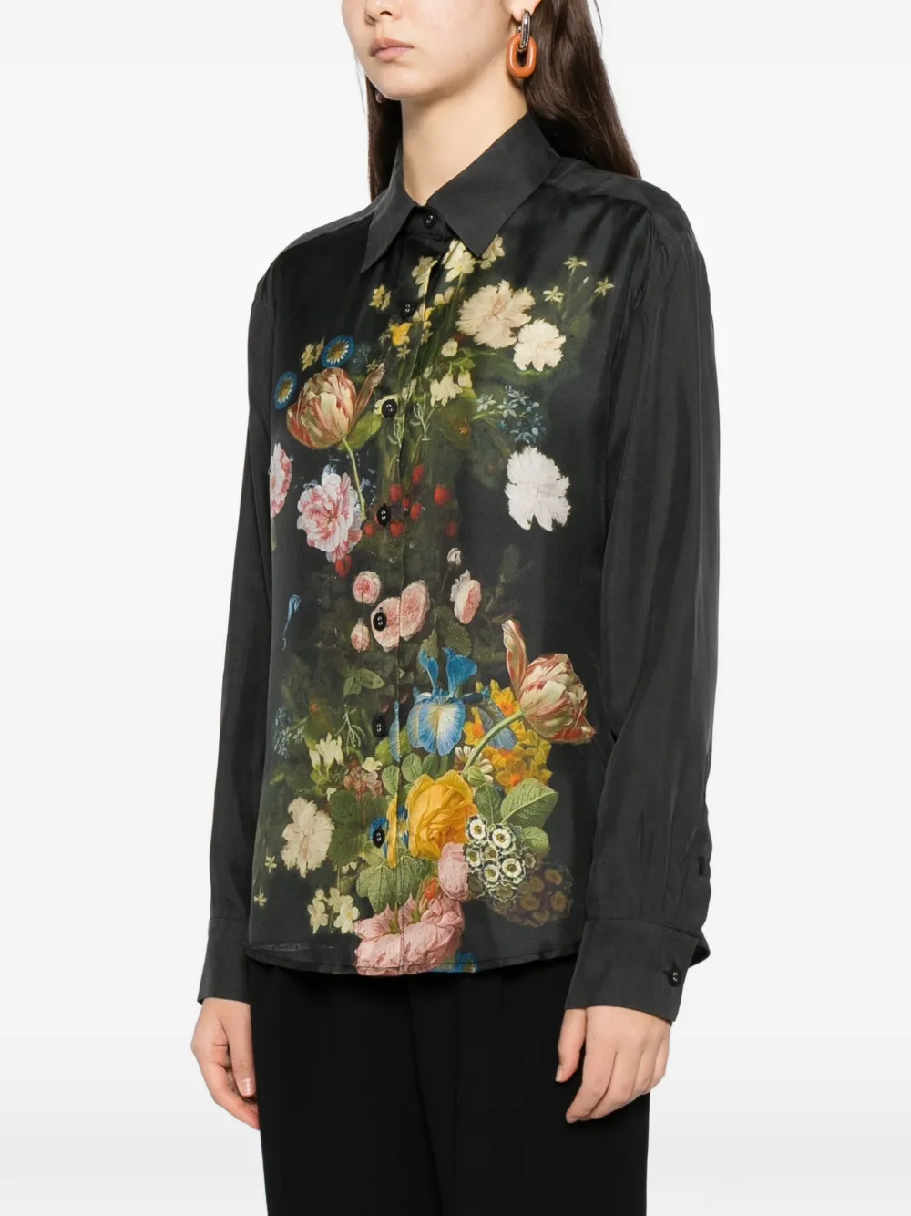 Cynthia Rowley Zijden blouse met bloemenprint Grijs
