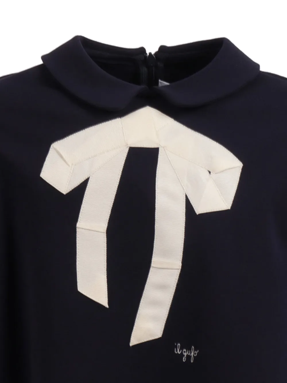 Il Gufo Jurk met strikdetail en kraag Blauw