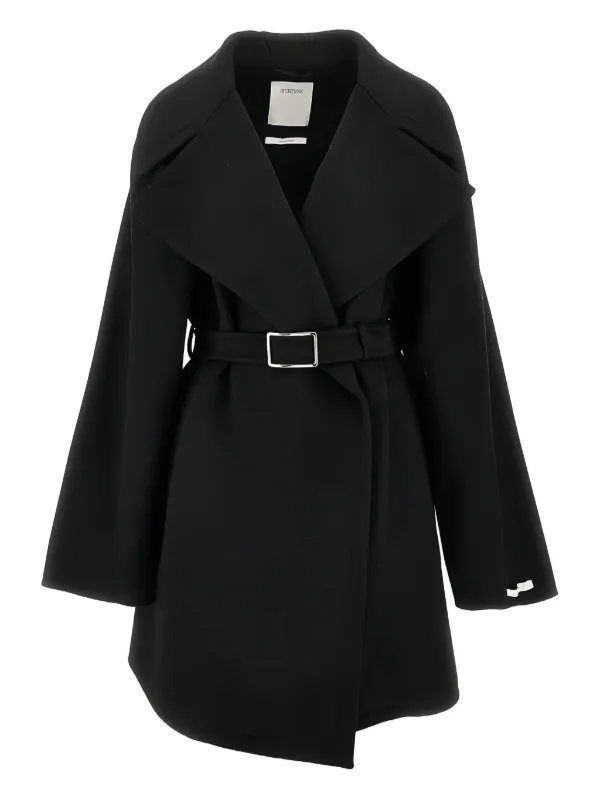 Sportmax Belted Coat in Black