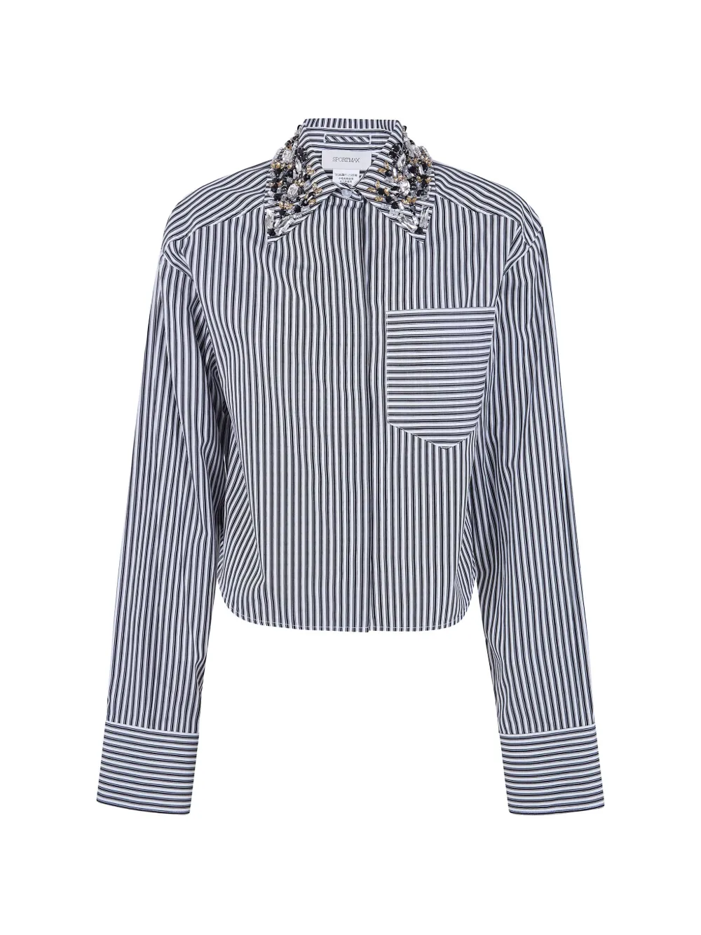 Sportmax embellished-collar striped shirt