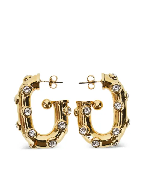 Rabanne crystal chunky hoop earrings