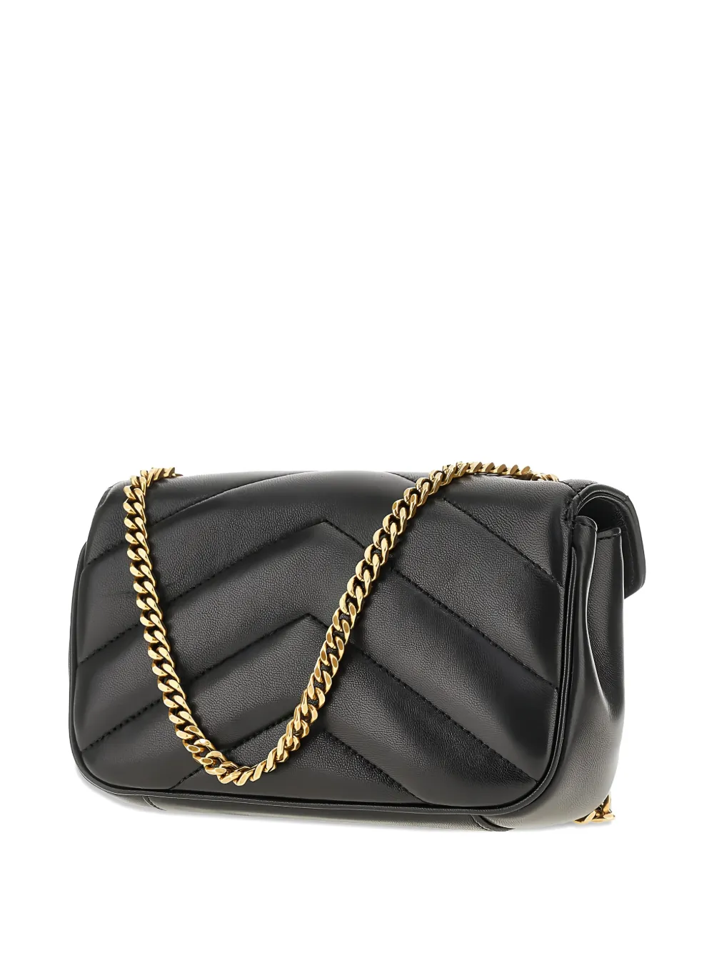 Saint Laurent Mini Loulou Lambskin Shoulder Bag In Black