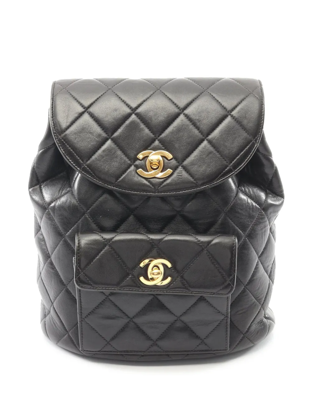 CHANEL Pre-Owned Zaino CC in pelle di agnello trapuntata 1994-1996 - Nero