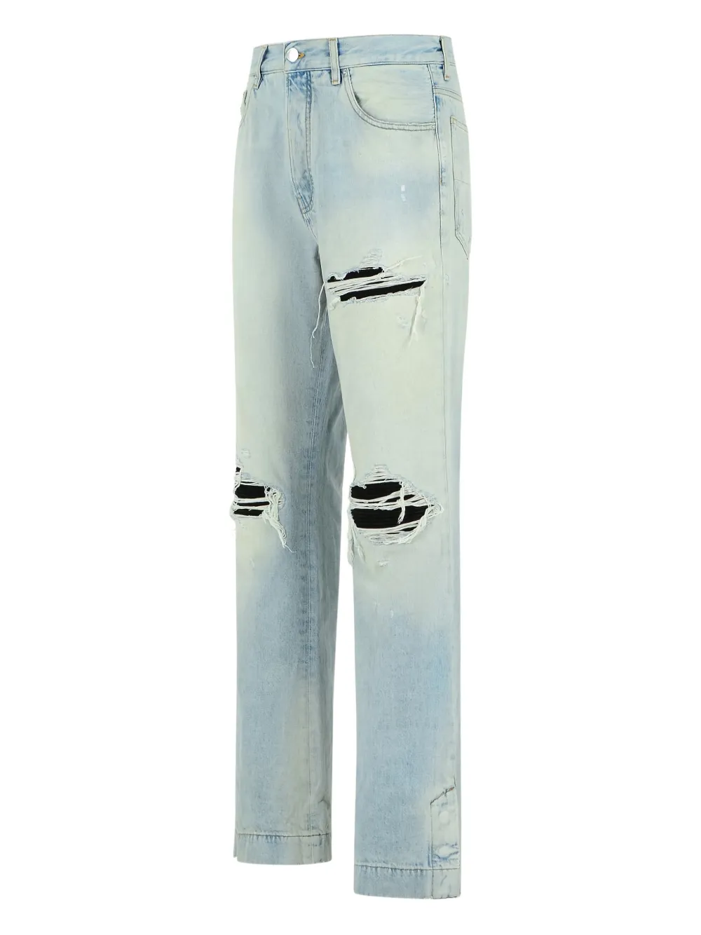 Amiri Distressed-effect Flared Jeans In Blue