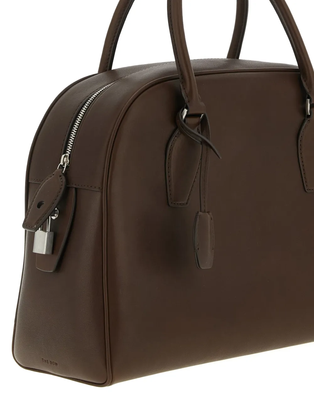The Row India 12.00 Top-handle Bowling Bag In Leather In Brown