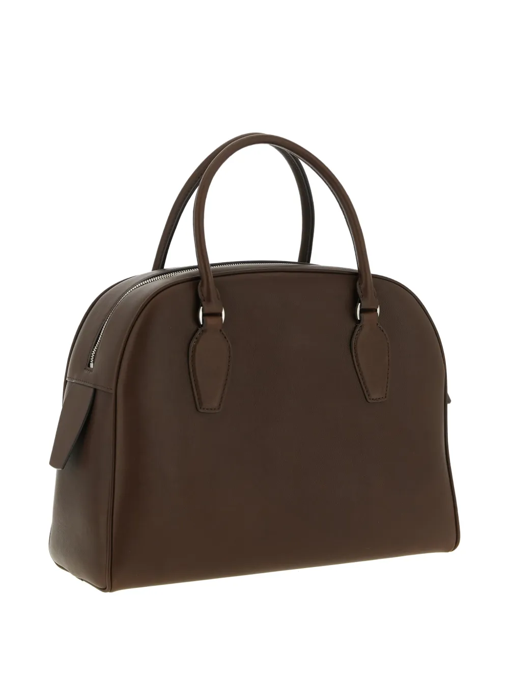 The Row India 12.00 Top-handle Bowling Bag In Leather In Brown