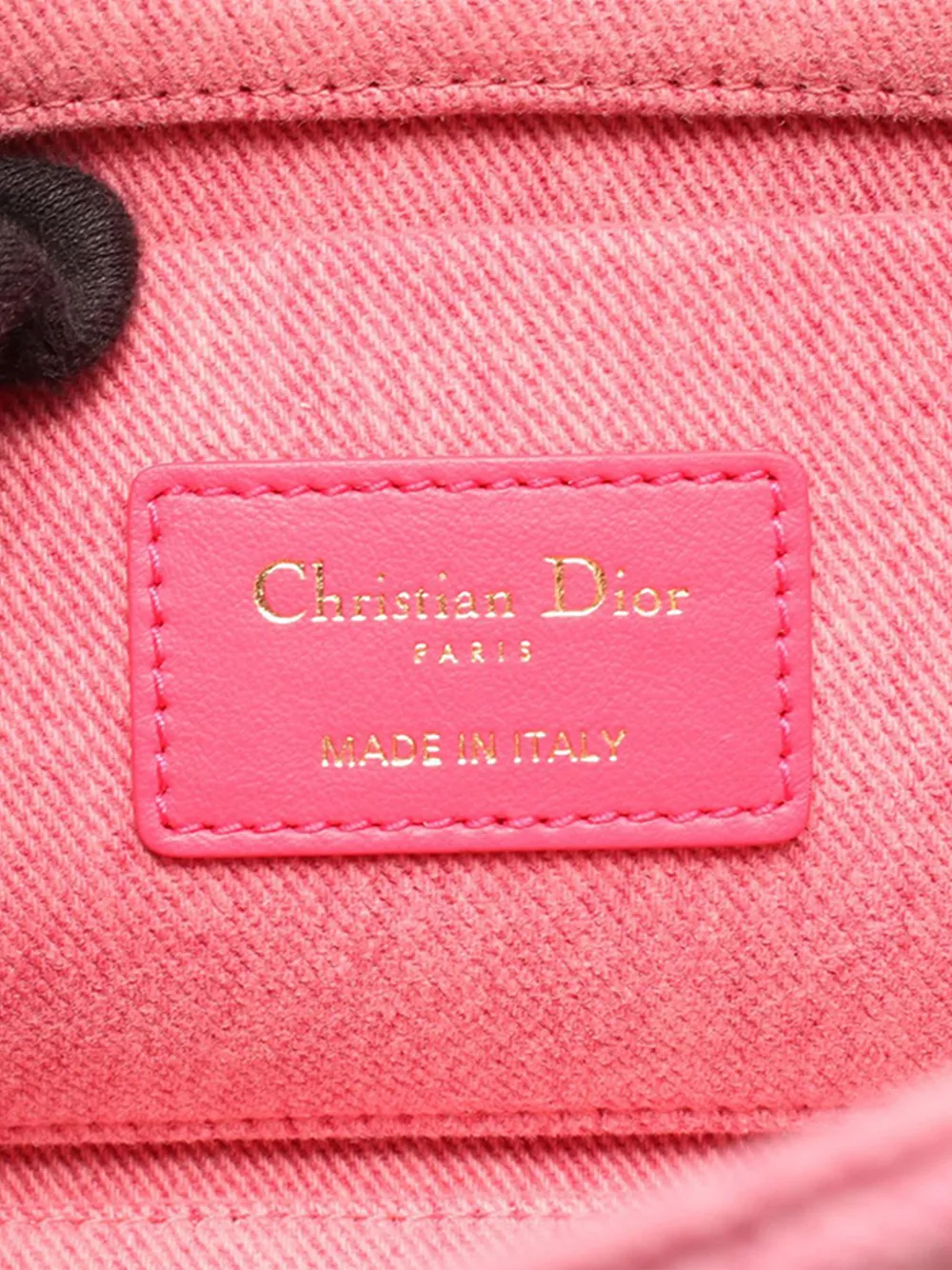 Pre-owned Dior 2021-2025 Small Denim Macrocannage Lady D Joy Satchel In Pink