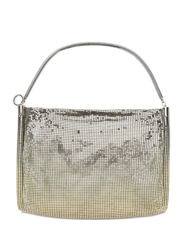 Rabanne Small Pixel Tube Shoulder Bag in Silver