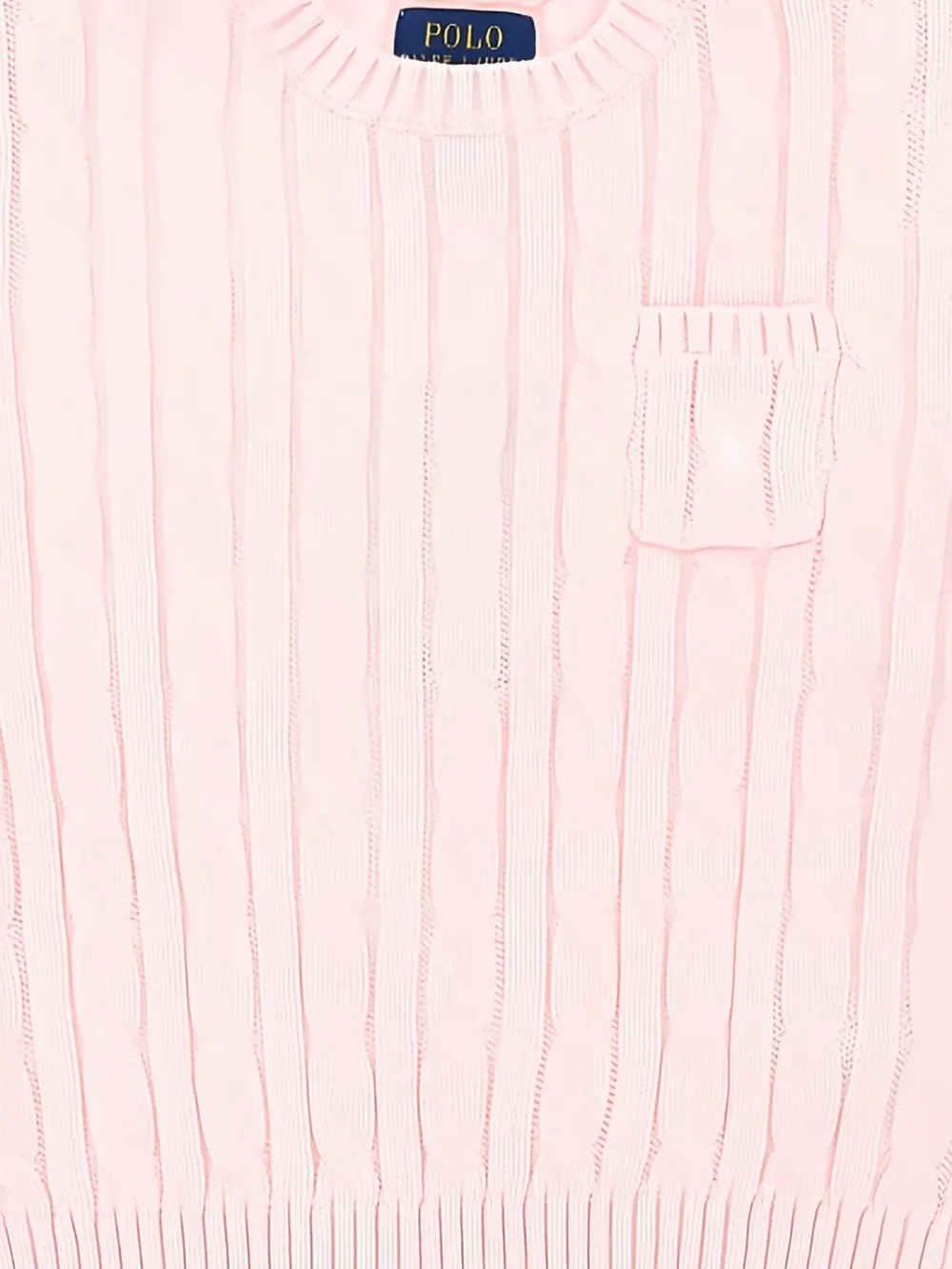 POLO RALPH LAUREN KIDS Polo Pony kabelgebreide top Roze