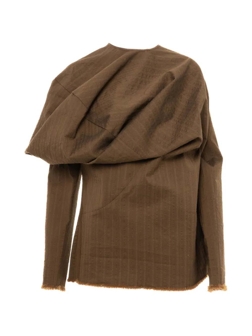  Uma Wang Draped Fringed Top - Brown 
