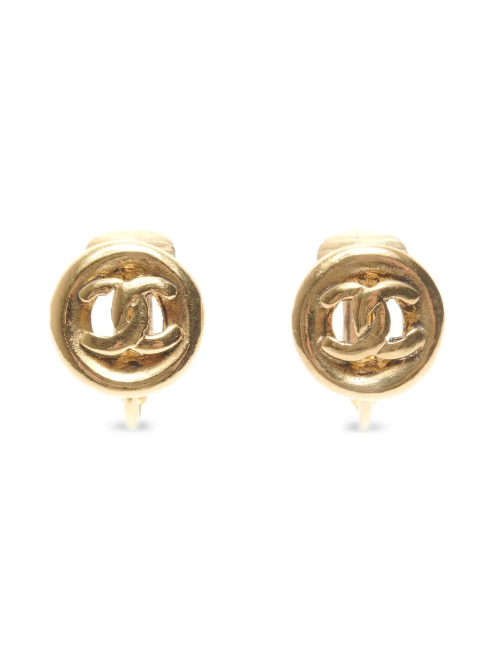 CHANEL Pre-Owned 1971-1980 CC clip-on earrings - Oro