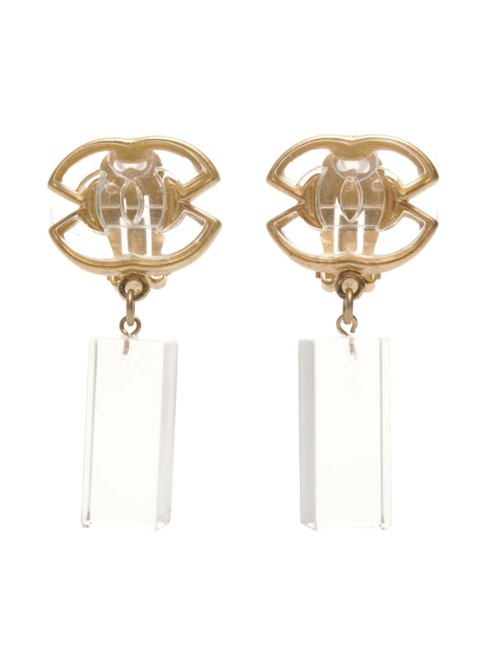 CHANEL Pre-Owned 2001 CC mark drop earrings - Oro