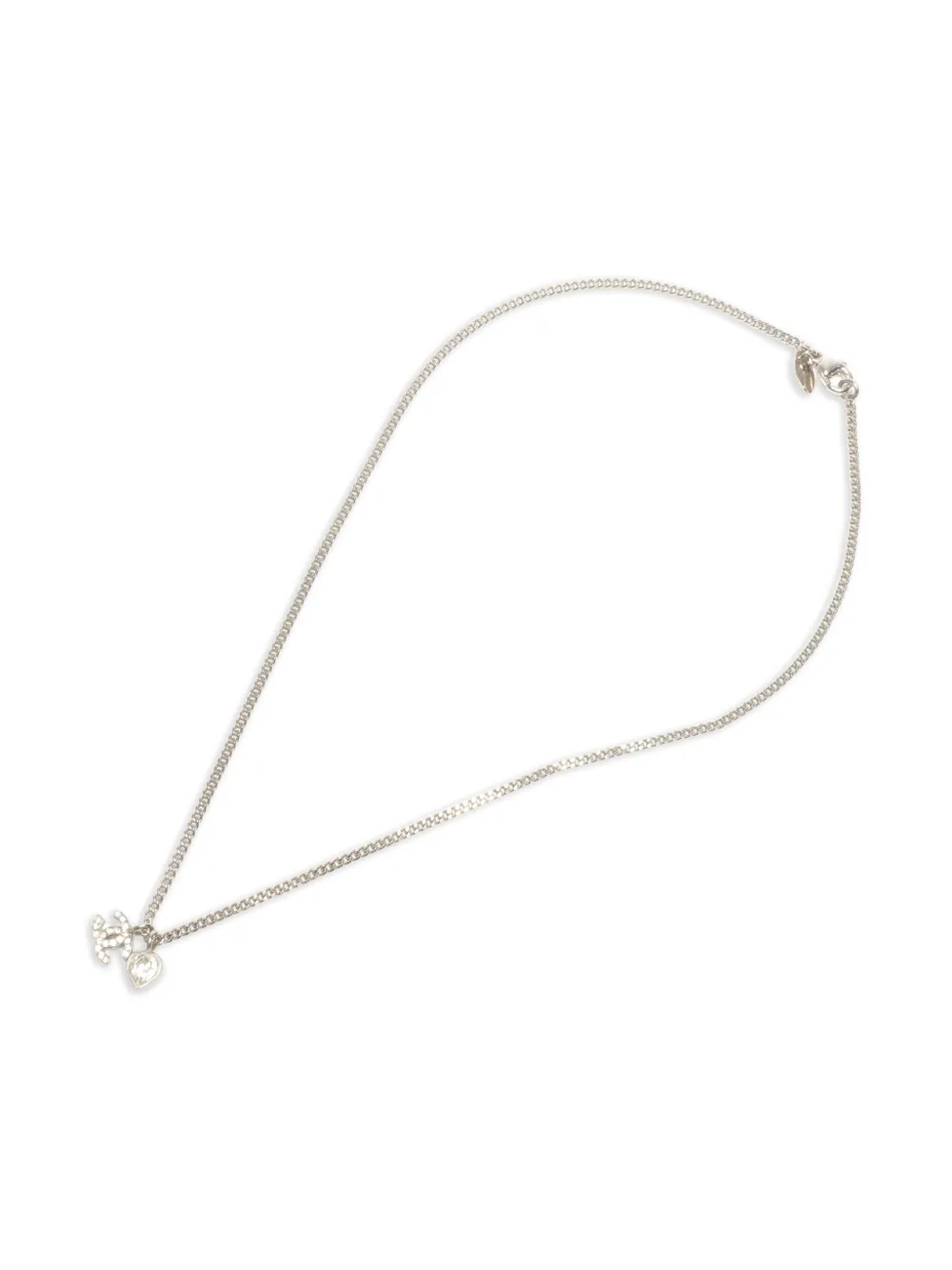 CHANEL Pre-Owned 2009 CC heart necklace - Argento