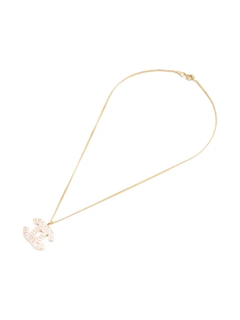 CHANEL Pre-Owned колье логотипом CC и стразами (2002 год)