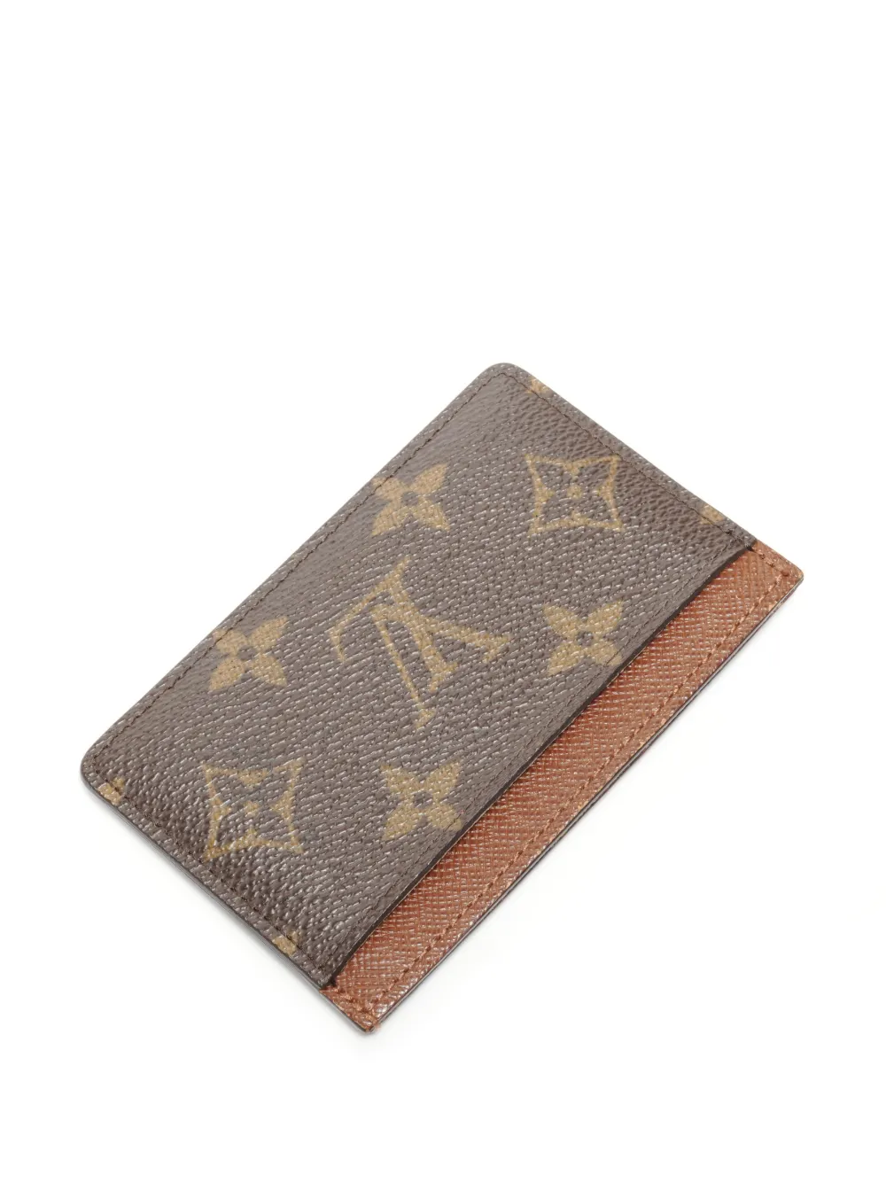 LOUIS VUITTON Pre-owned 2004 Monogram Porte Carte Card Case In Brown