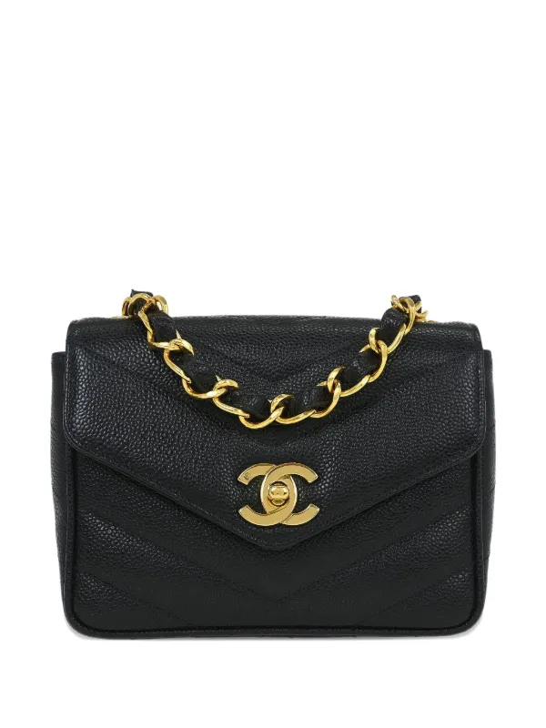 CHANEL Pre-Owned 1995 シェブロン フラップ ショルダーバッグ 