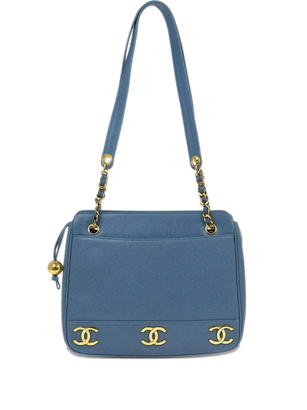 CHANEL Pre-Owned Borsa a spalla con triplo logo CC 1995 - Blu