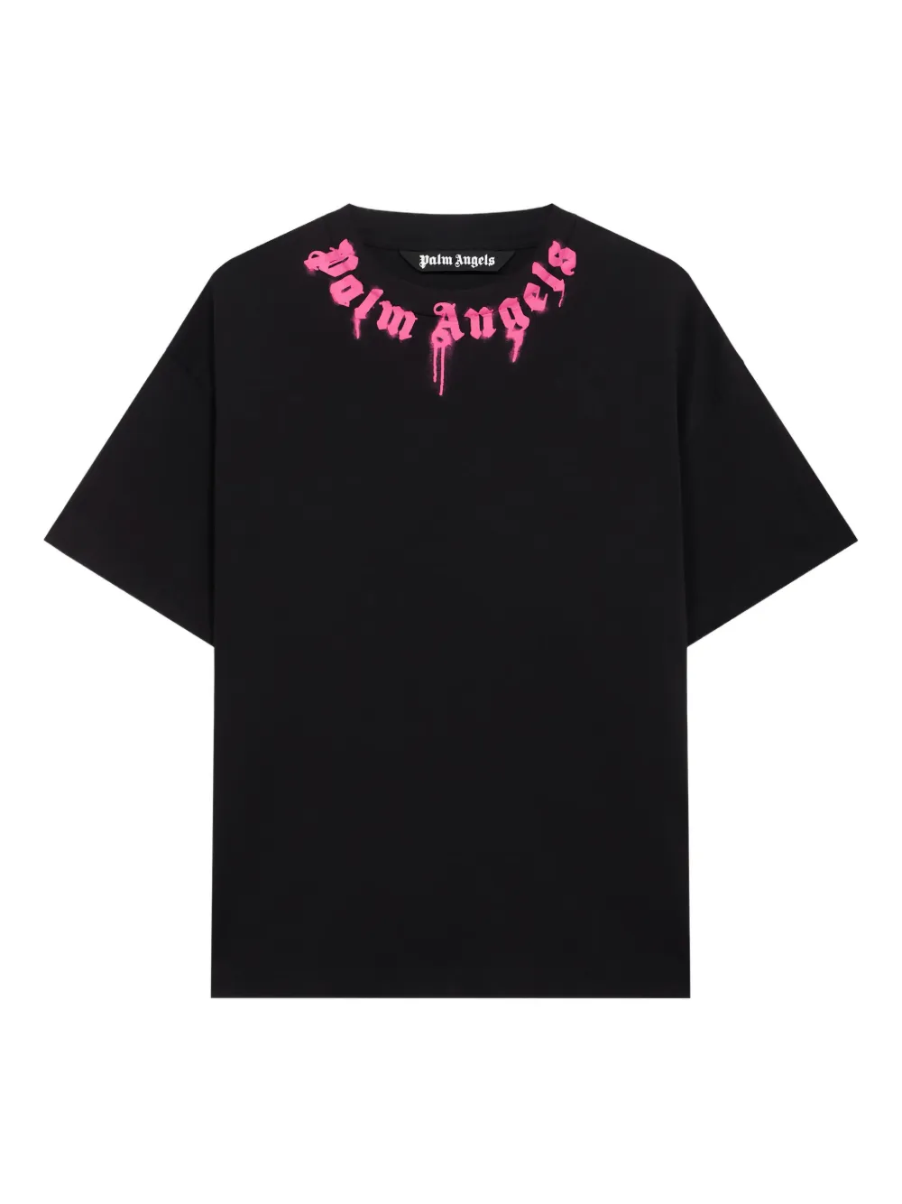Palm Angels spray neck logo T-shirt - Nero