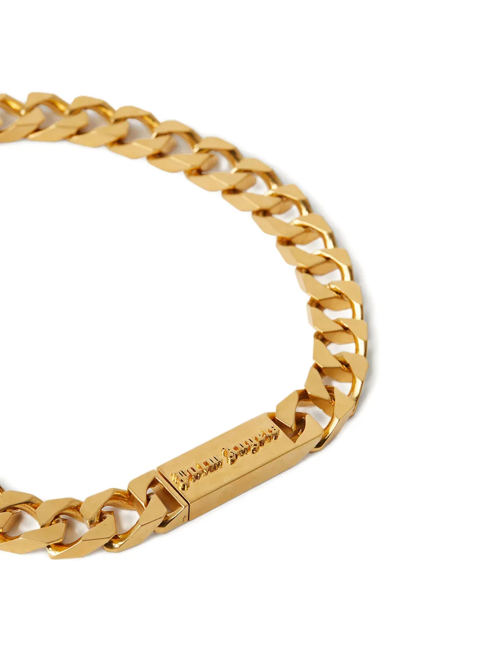 Palm Angels Cuban link logo plate chain necklace - Goud