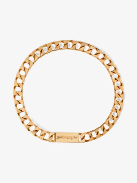 Palm Angels Cuban link logo plate chain necklace