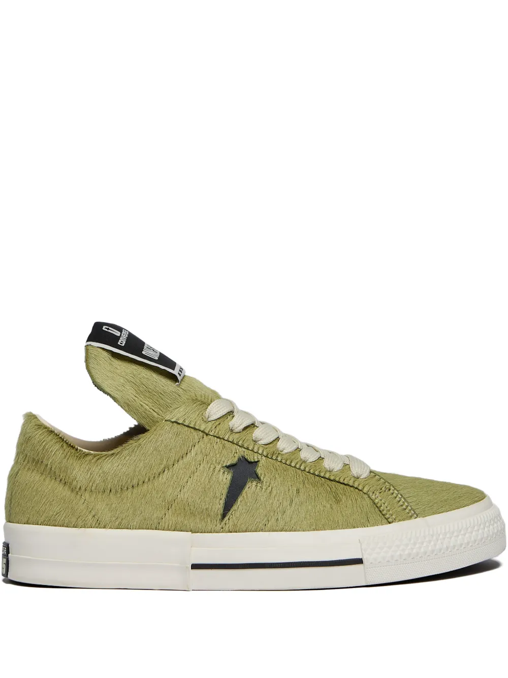Rick Owens DRKSHDW x Converse fur trim leather trainers Groen