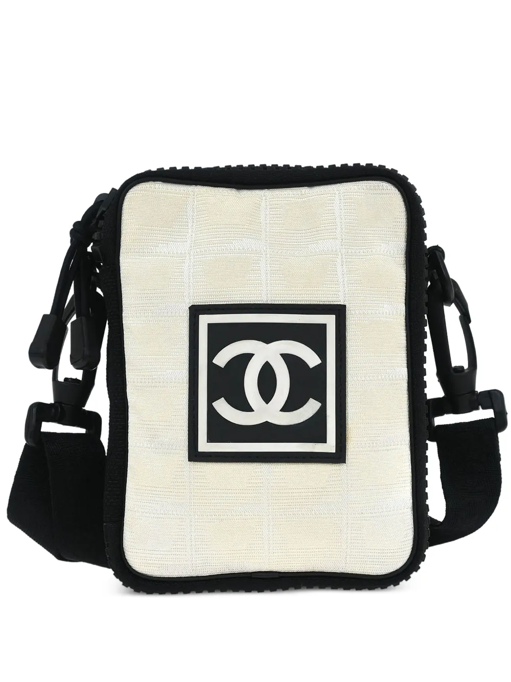 Pre-owned Chanel 2003-2004 Travel Line Cross Body Bag In Neutral