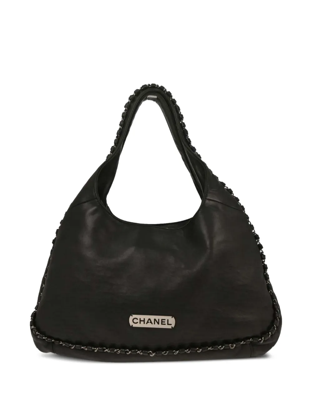 CHANEL Pre-Owned Borsa tote con bordo a catena 2004-2005 - Nero