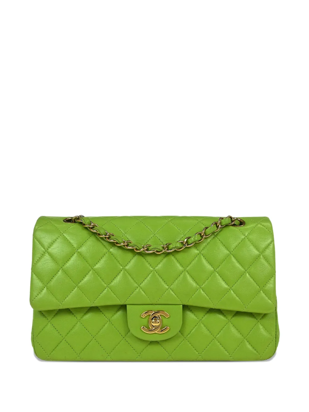 CHANEL Pre-Owned Borsa a spalla Double Flap 2002-2003 - Verde