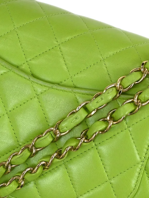 CHANEL Pre-Owned 2002-2003 Double Flap Shoulder Bag | Green | FARFETCH