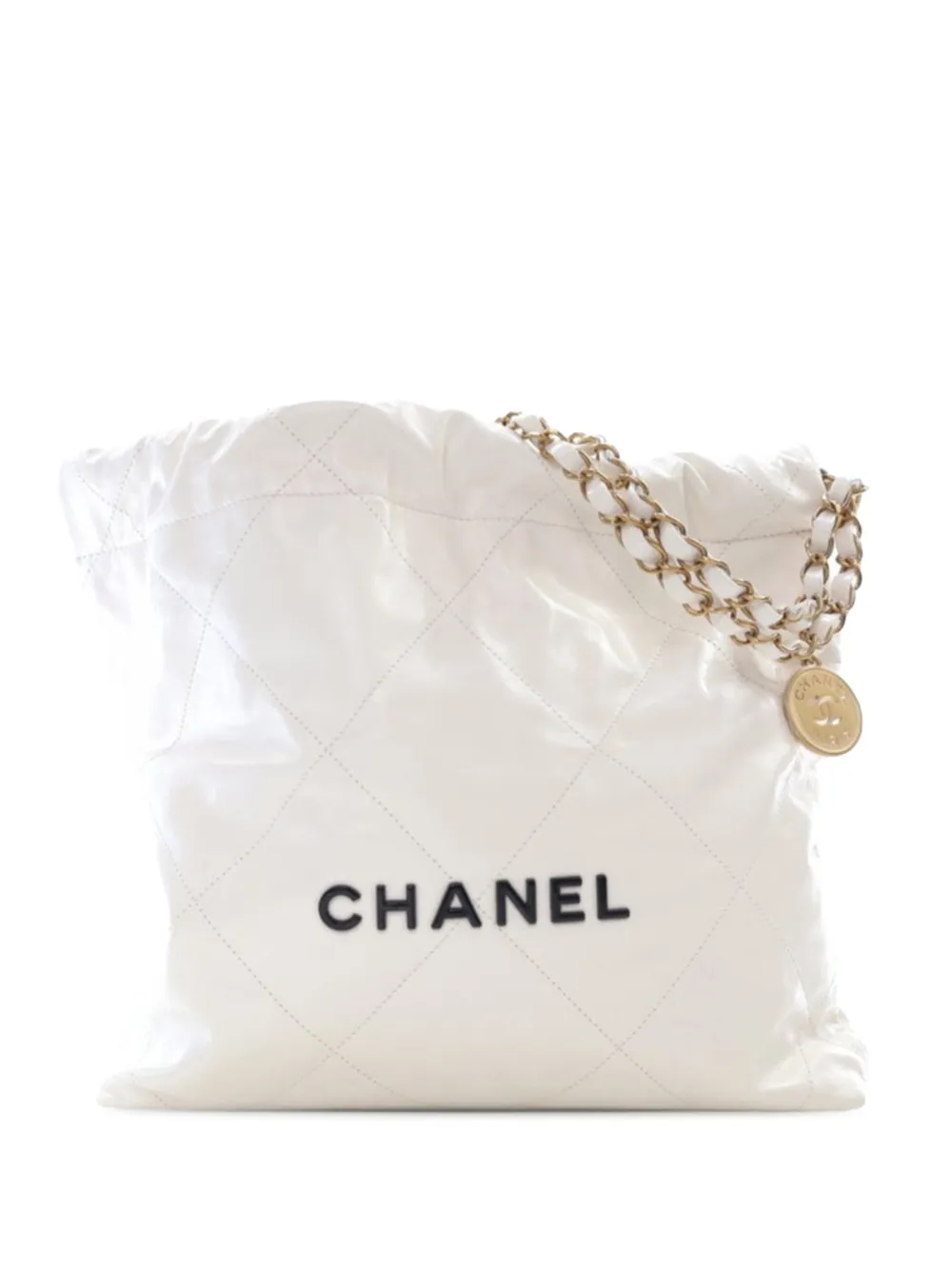 CHANEL Pre-Owned Borsa tote 22 piccola in pelle di capra 2021-2025 - Bianco