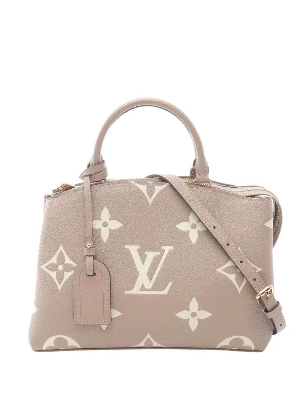 Louis Vuitton Pre-Owned Borsa a tracolla Petit Palais MM in pelle Empreinte bicolore con monogramma oversize 2021-2025 - Marrone