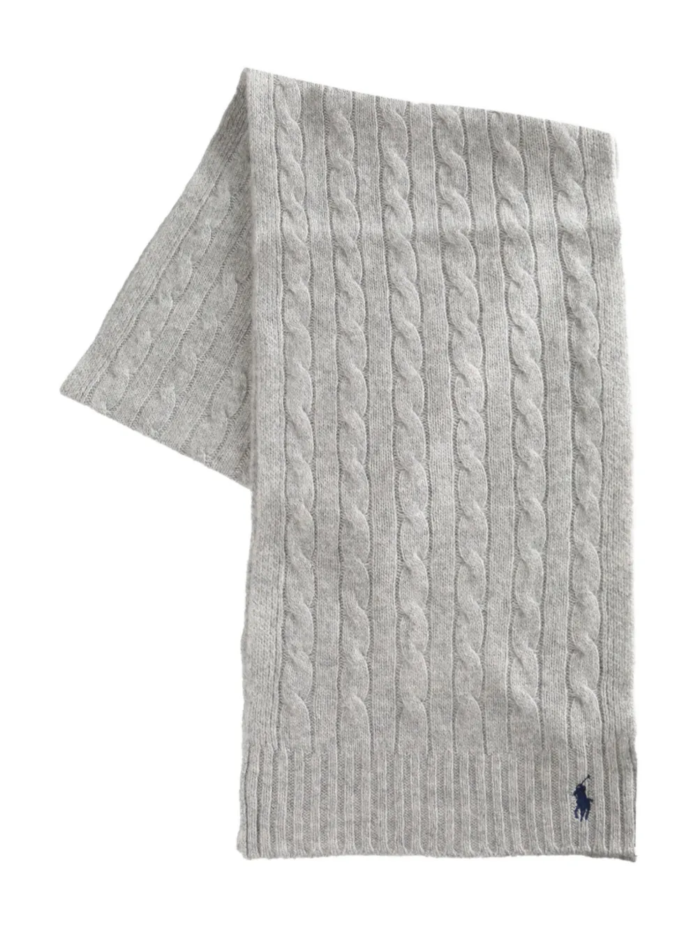 Polo Ralph Lauren cable-knit logo scarf - Grigio