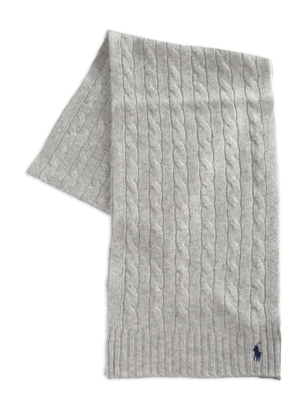 Polo Ralph Lauren cable-knit logo scarf - Grigio