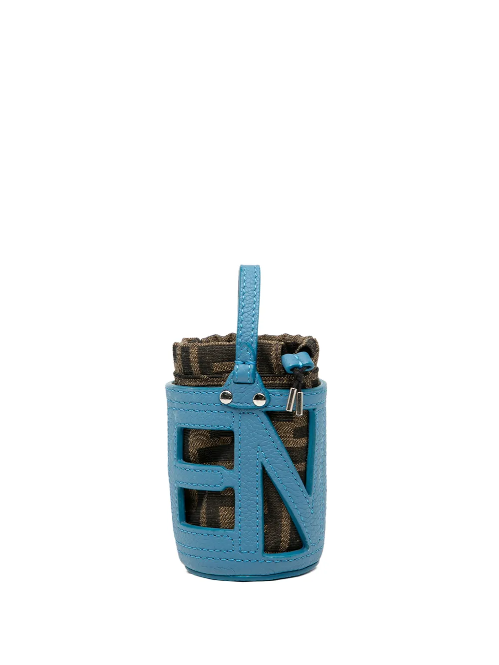 Fendi Pre-Owned 2000-2025 Zucca Canvas and Leather Step Out Bucket Bag Charm key chain | Blue | Image 1