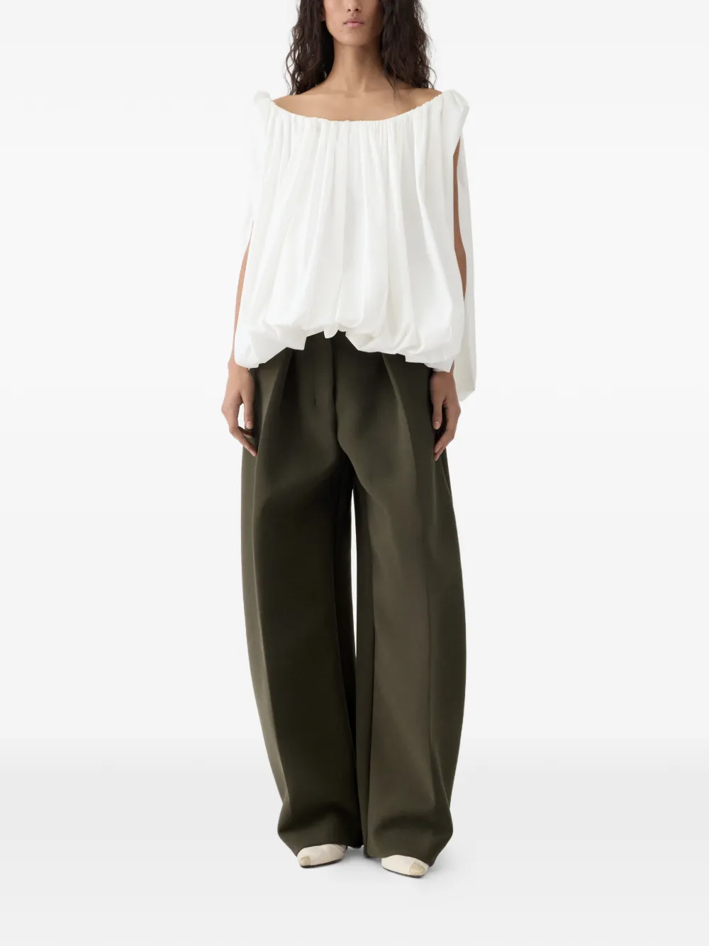 Jacquemus Ovalo pleated trousers - Groen