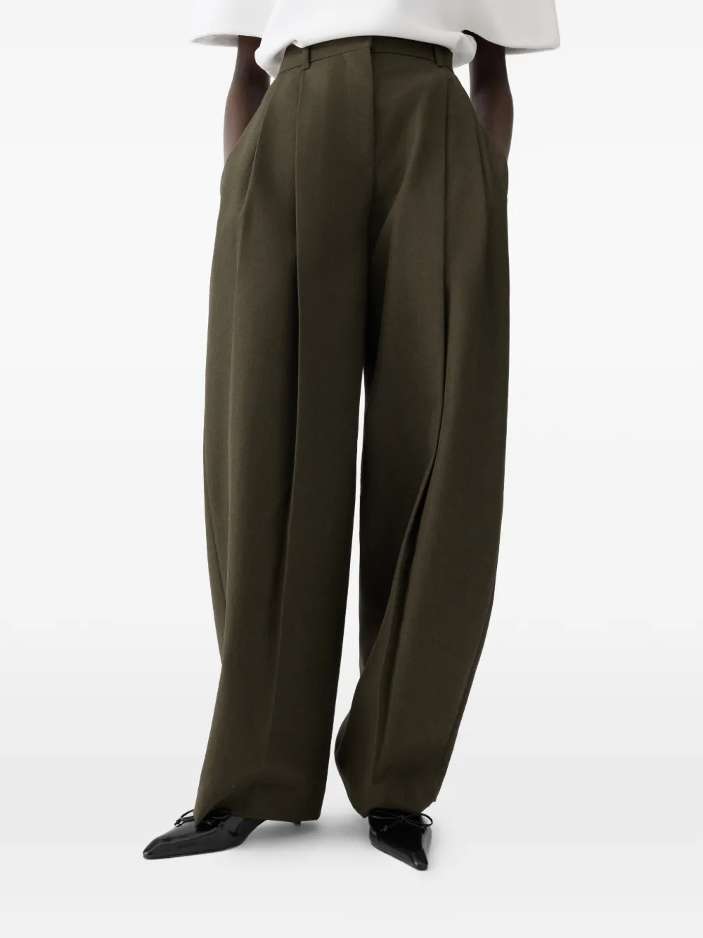  Jacquemus Pleated-front Tailored Trousers - Green 