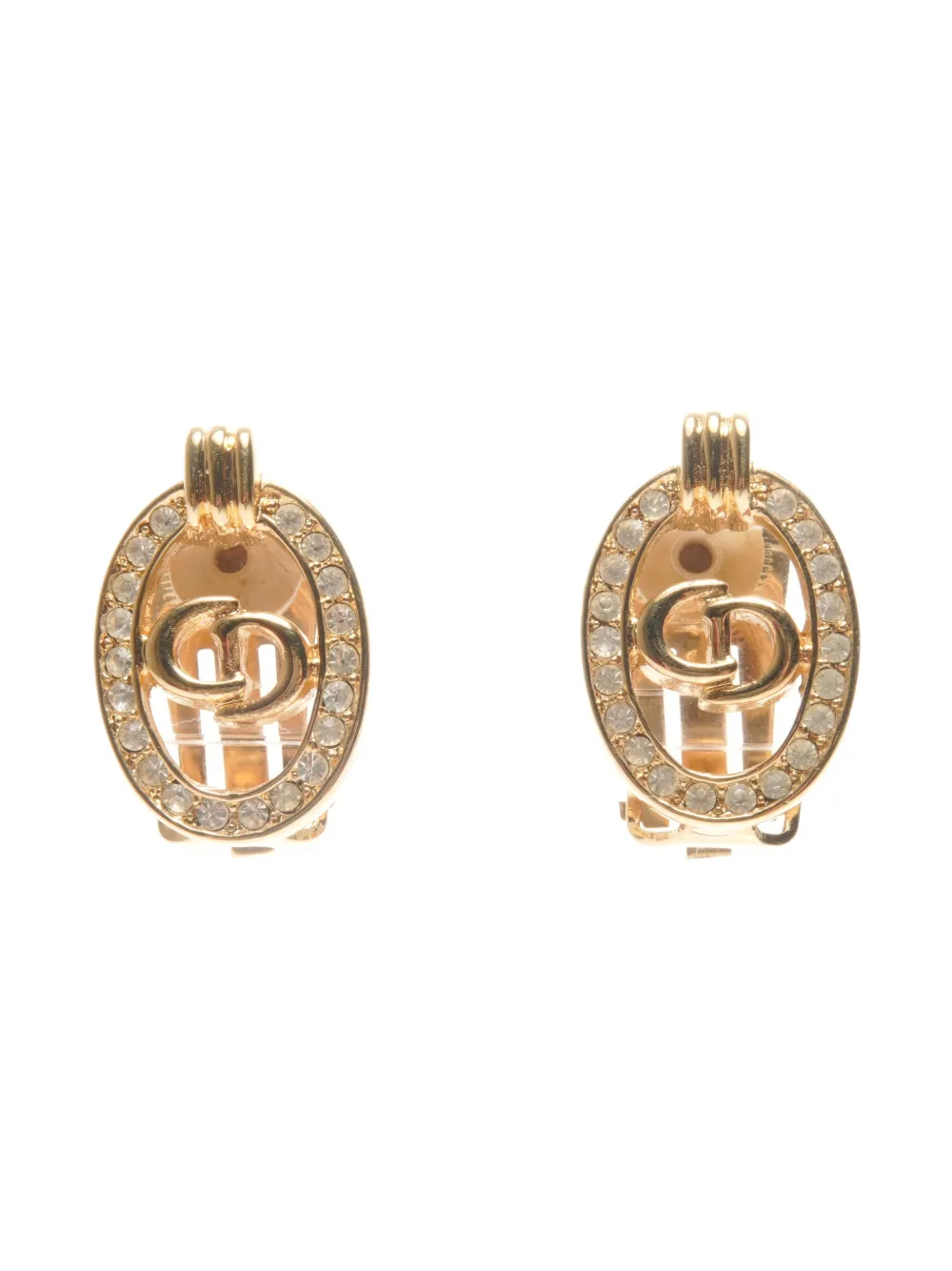 Christian Dior Pre-Owned 1980-1990 CD logo clip-on earrings - Gold