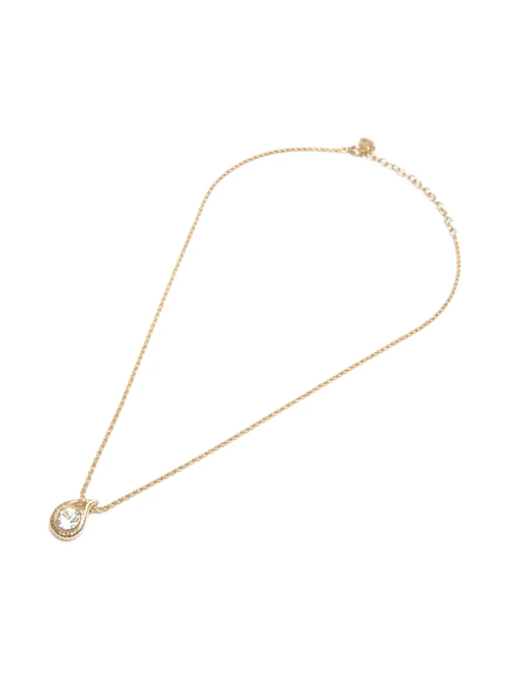 Christian Dior Pre-Owned 1980-1990 rhinestone pendant necklace - Oro