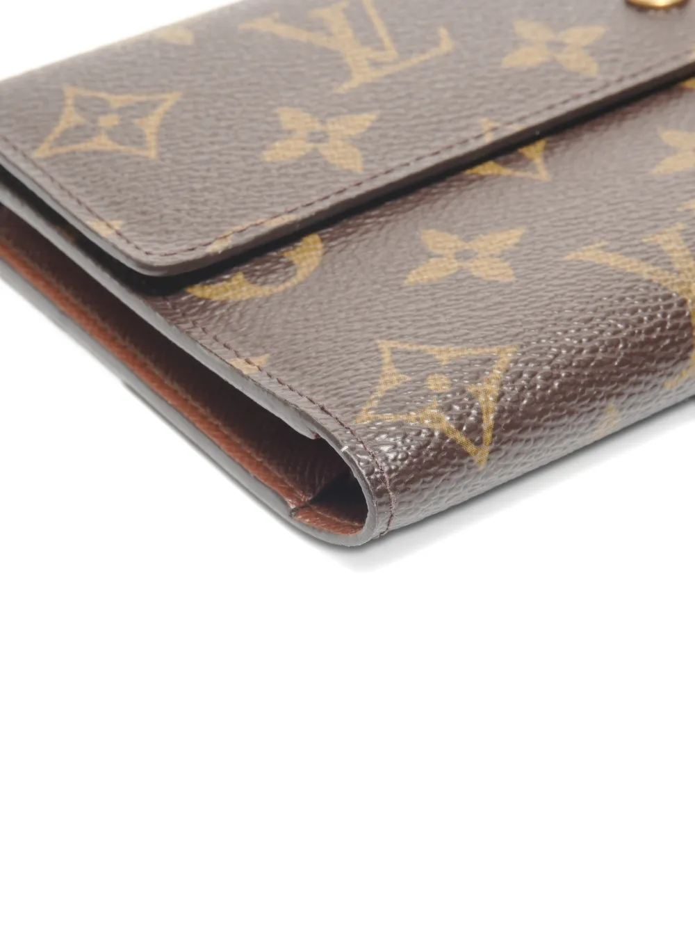 Pre-owned Louis Vuitton 2003 Porte Tresor Monogram Wallet In Brown