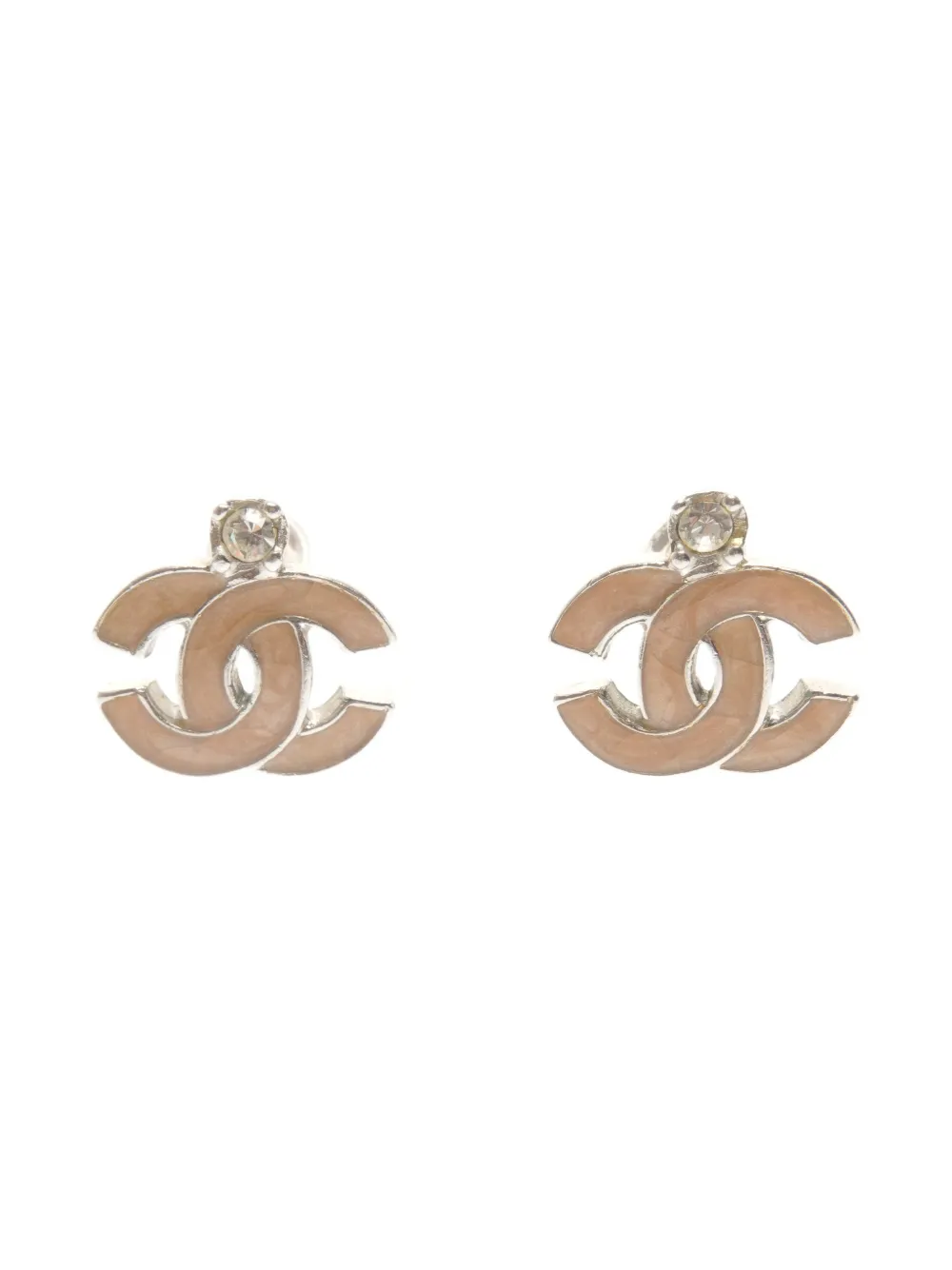CHANEL Pre-Owned 2006 CC mark rhinestone earrings - Argento