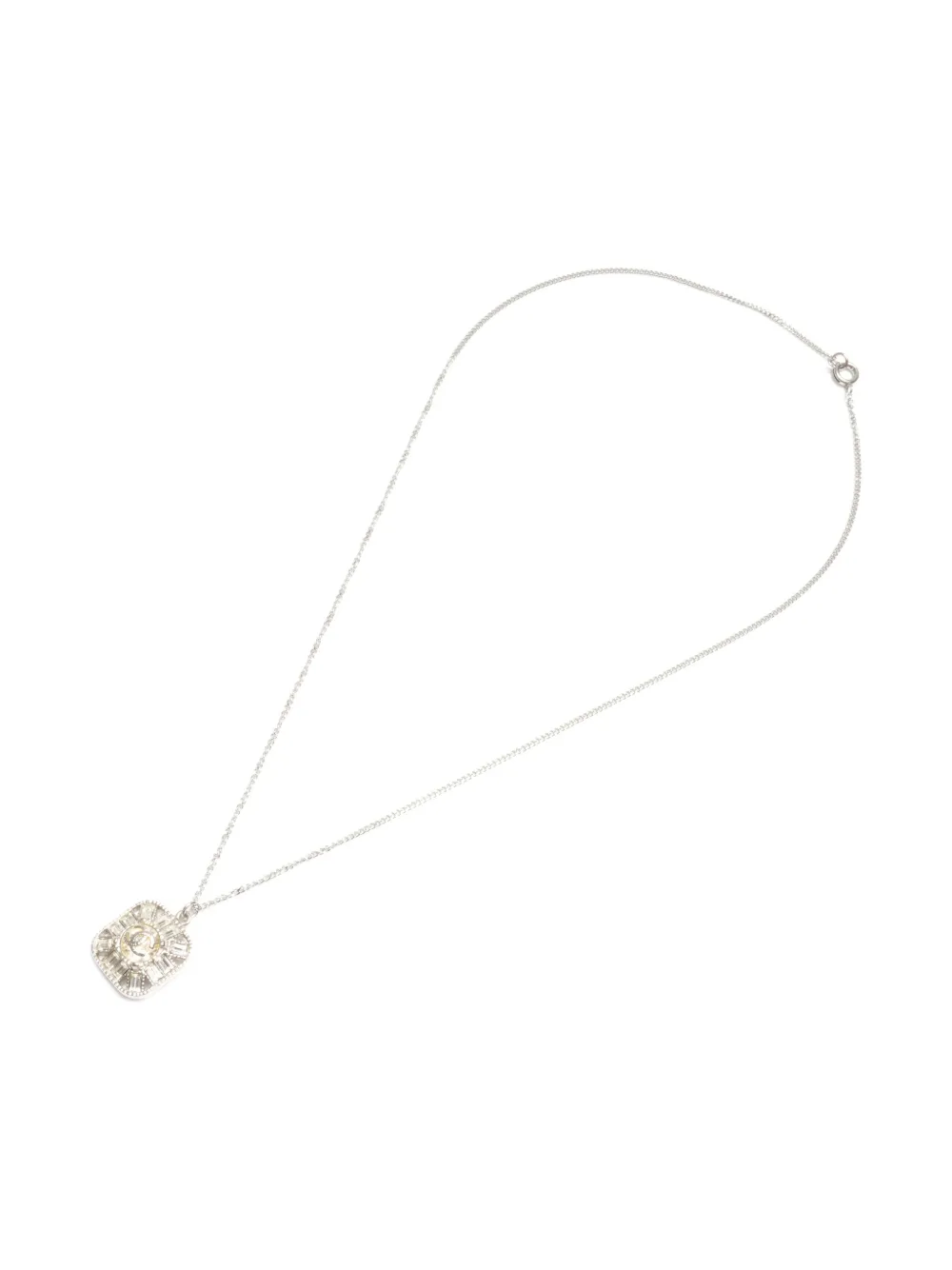 CHANEL Pre-Owned 2009 rhinestone CC necklace - Argento