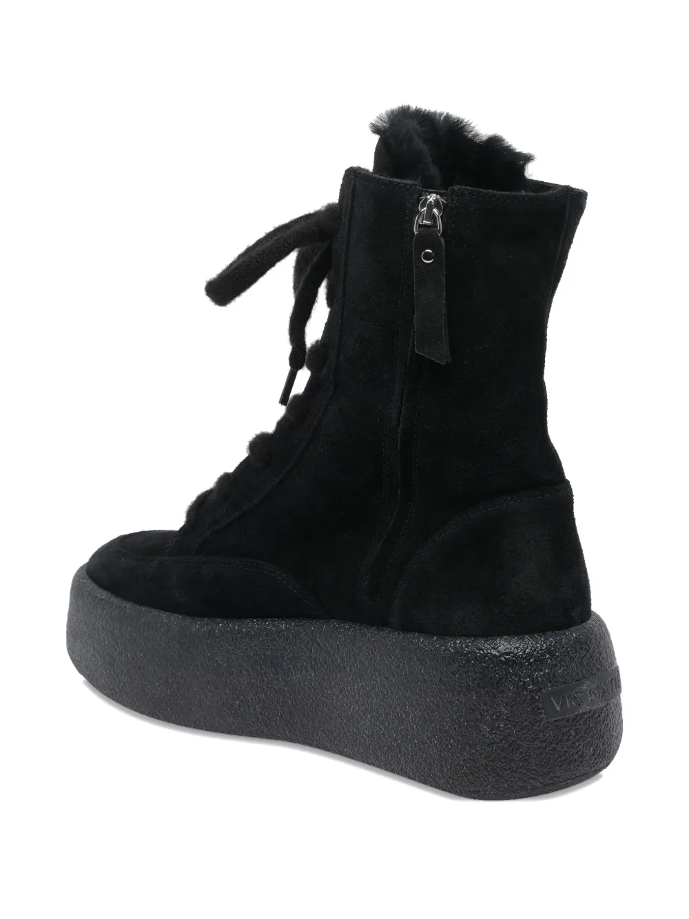 Vic Matie Round-toe Lace-up Boots In Black