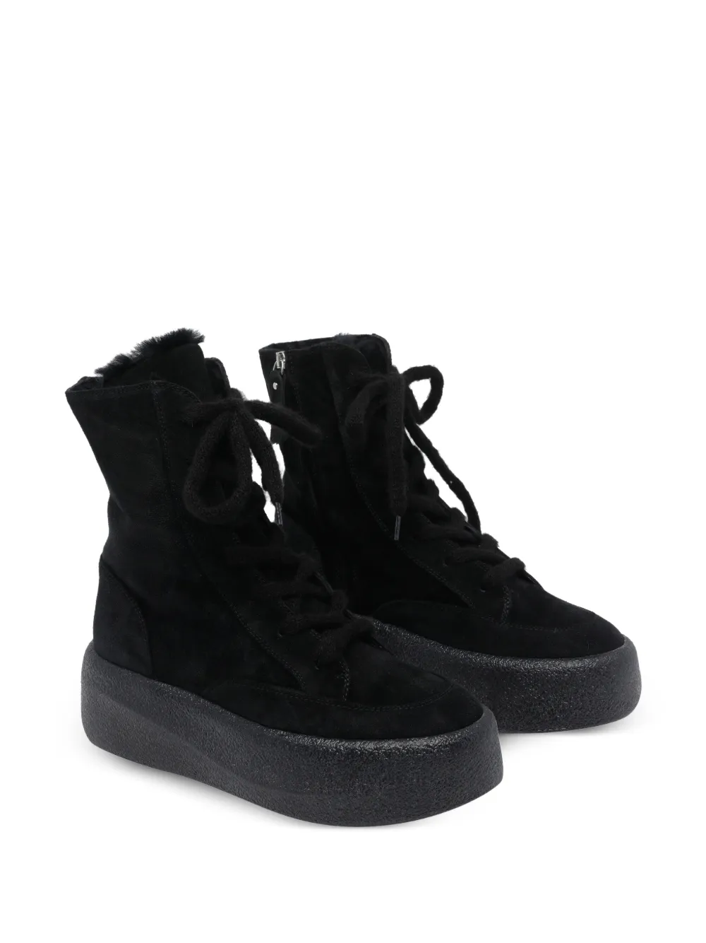 Vic Matie Round-toe Lace-up Boots In Black