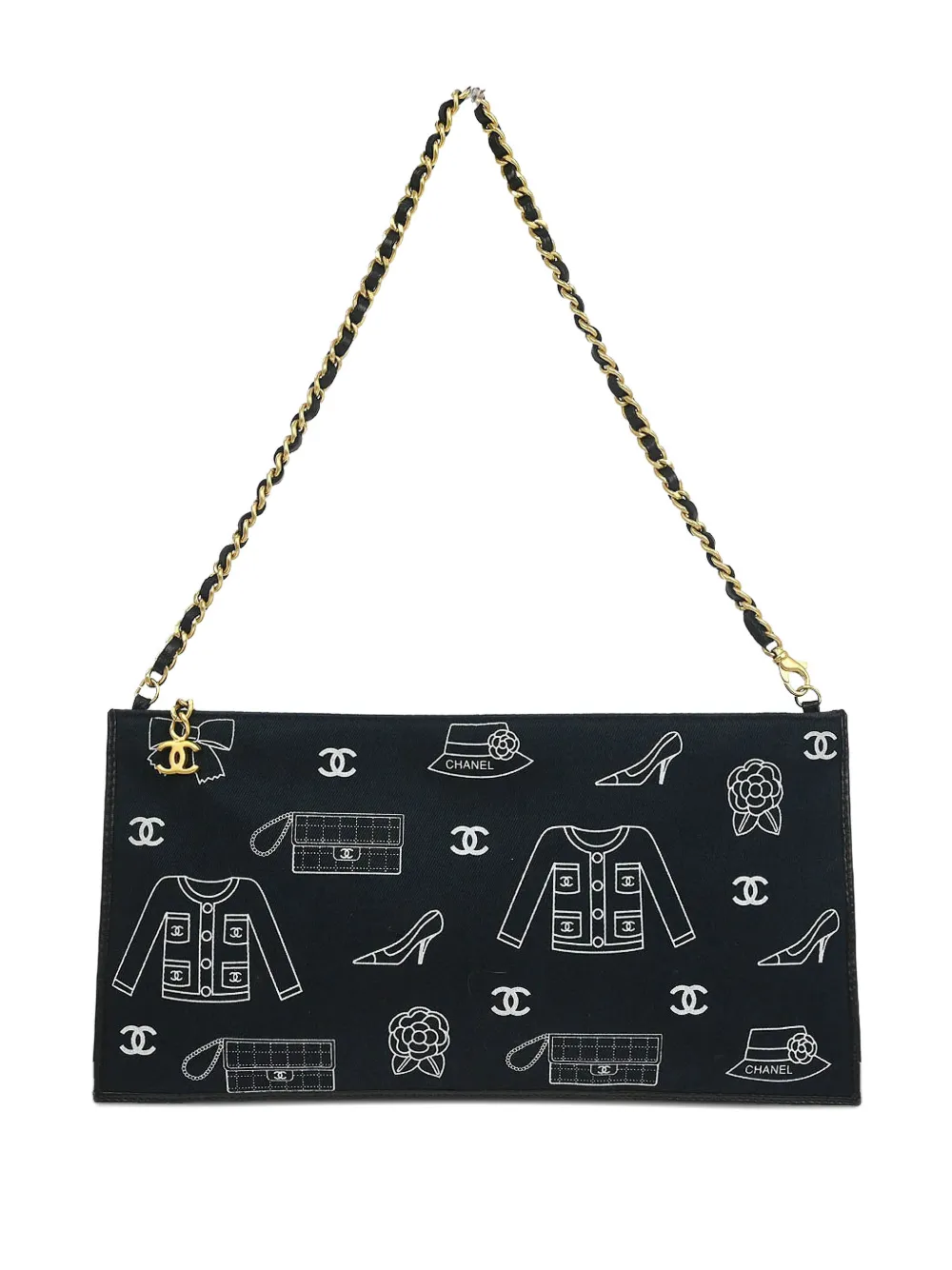 CHANEL Pre-Owned Borsa a spalla Icon con stampa 2002 - Blu