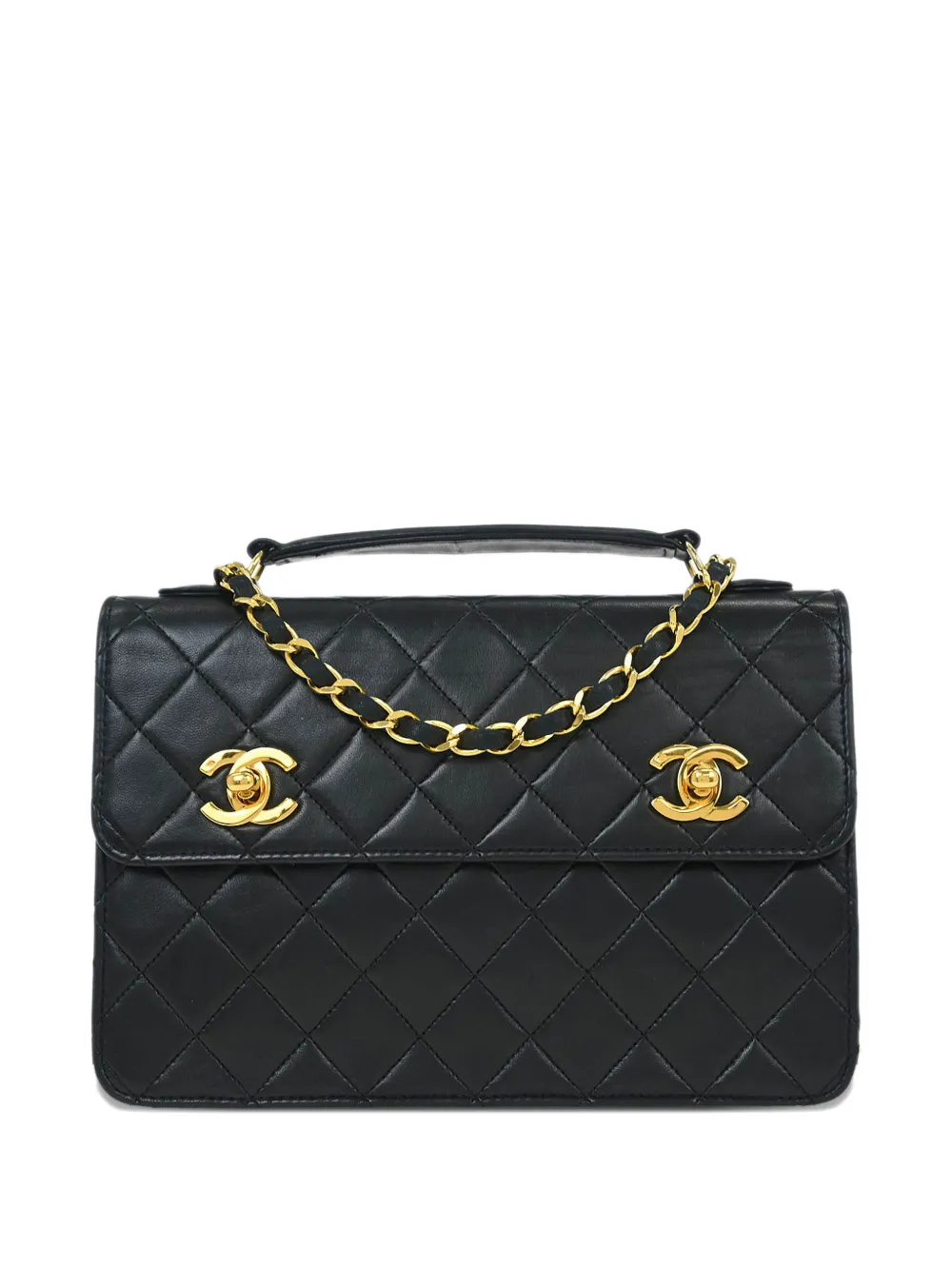 CHANEL Pre-Owned Borsa a mano trapuntata con catena 1990 - Nero