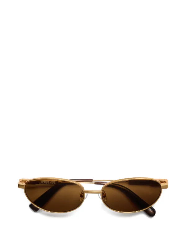Jacquemus Alba Oval-frame Sunglasses in Gold